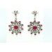 Women Earrings Designer Floral 925 Sterling Silver Natural Red Onyx Gem Stone